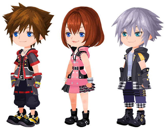 KHUX Style Sora Kairi and Riku Avatars by Todsen19