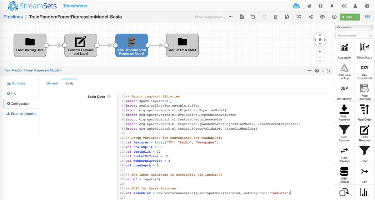 metadaddy's tweet image. Technical Evangelist @iamontheinet explains how @StreamSets Transformer can integrate with #SparkML to train machine learning models bit.ly/2V4AfRk