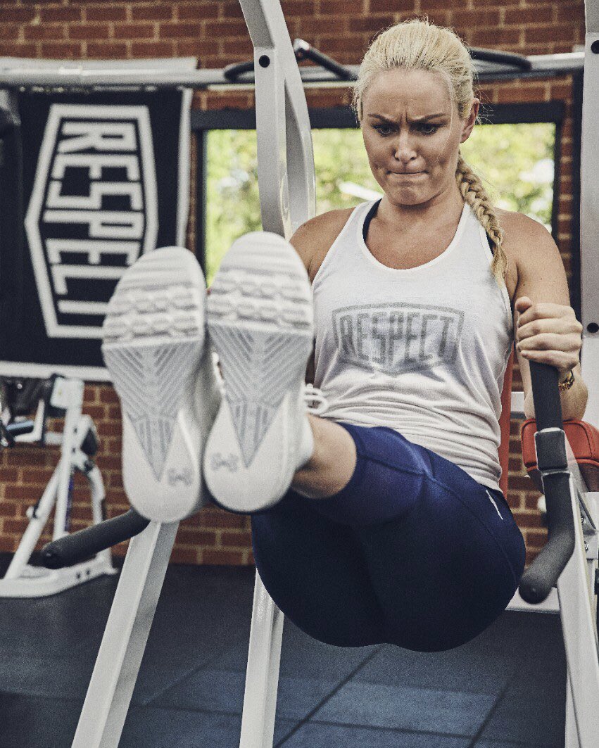 The hard work never stops for @lindseyvonn and @TheRock. Shop the latest #ProjectRock collection, available now. undrarmr.co/2kG1sfv