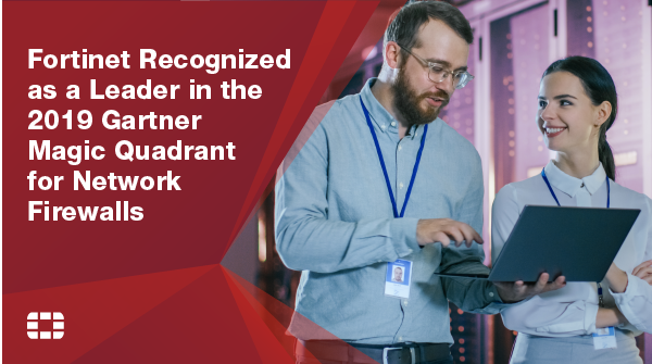 Fortinet's tweet photo. The 2019 Gartner Magic Quadrant for Network Firewalls names #Fortinet as one of the Leaders among 18 vendors. Find out more about our position as a Leader based on our ability to execute and completeness of vision. https://t.co/v2TgLUSLsM https://t.co/gAObPr5kiT