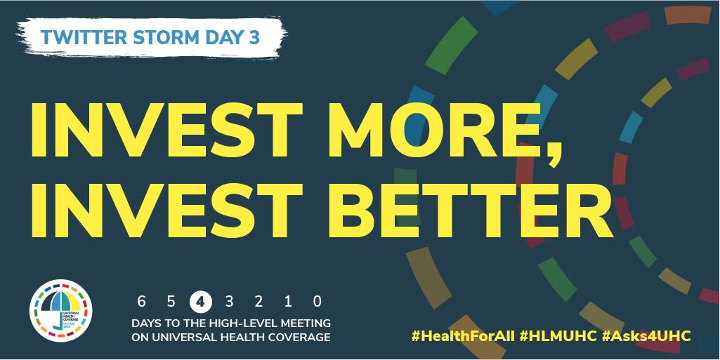 CSOs4UHC's tweet photo. #Asks4UHC Day 3

#UHC is not only about ensuring a minimum package of health services, but ensuring progressive expansion of coverage &amp; financial protection as more resources become available-@WHO

Are more domestic resources becoming available for health? 

#HLMUHC #HealthForAll https://t.co/AYWgxXJkmG