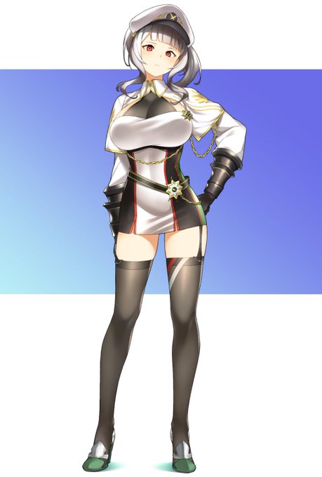 アズレンのジュリオ・チェザーレがかっこよかったので描いてみました。
普段描かない小物が多くて大変でした。 