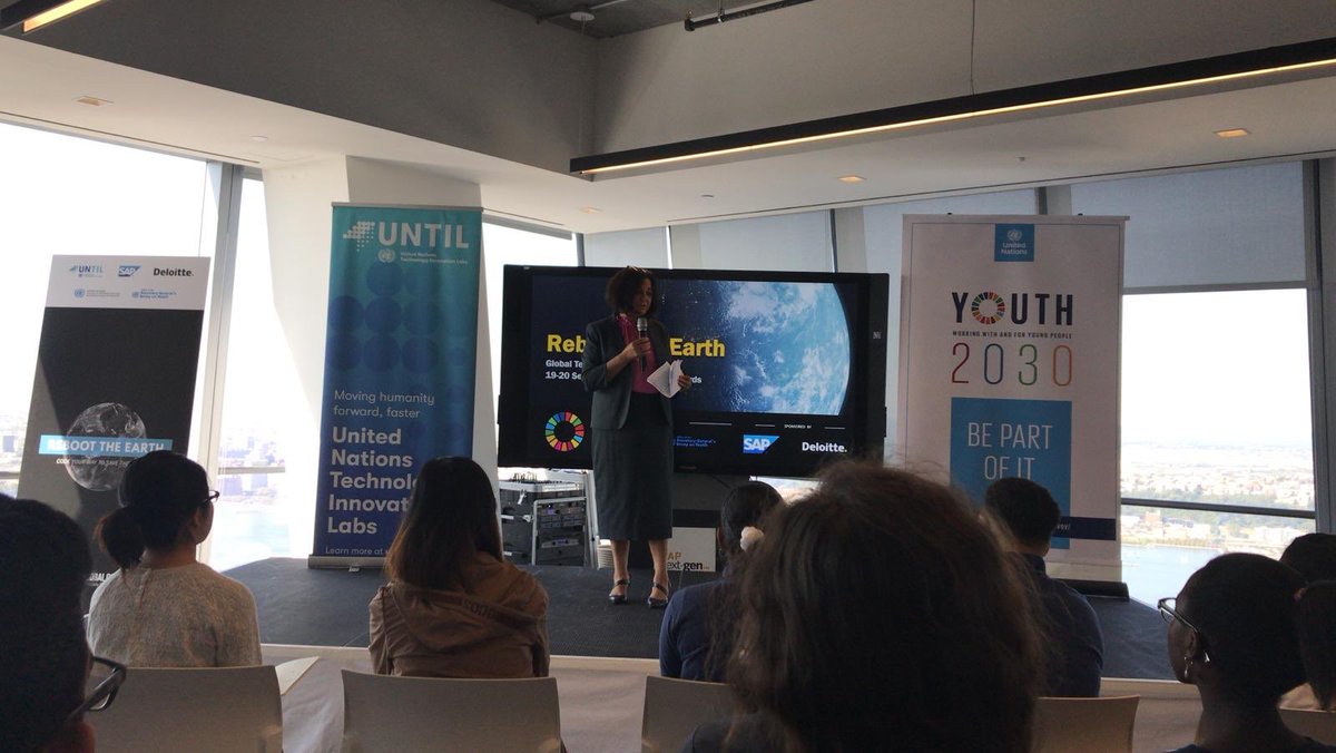 UNTILabs's tweet photo. @UNYouthEnvoy and @UN_CITO are giving encouraging and inspiring words to the #ClimateTroops #RebootTheEarth ๐บ๐ธ๐๐ก๐ฑ https://t.co/ipngyxsmNV