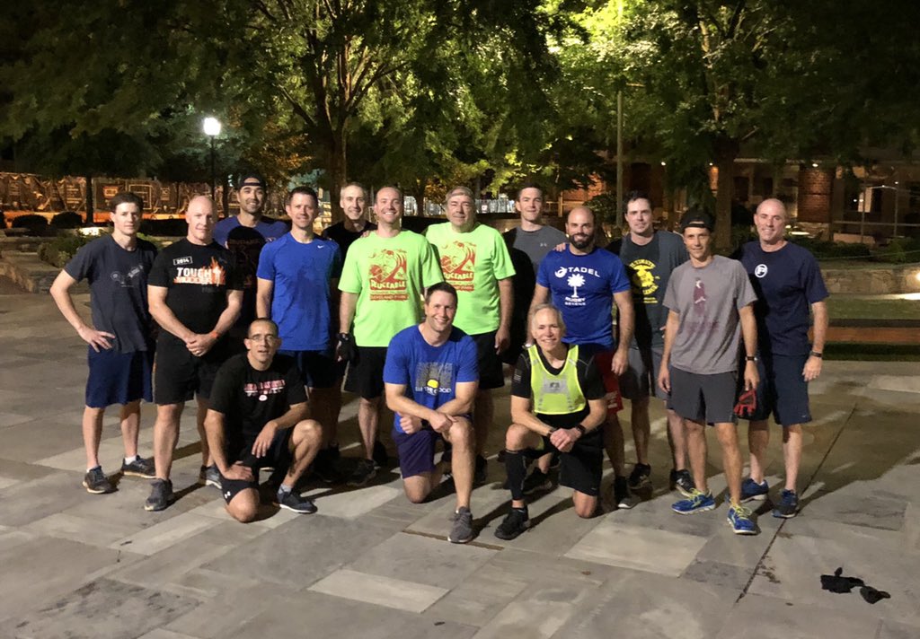 F3GAAP's tweet photo. @F3SwampRabbit 15 at #F3MainThang to celebrate Crash’s birthday Q #manyrepsof67. This @F3Metro tourist enjoyed the hospitality...the #joehendricks exercise...not so much! https://t.co/C80lVHXOnA