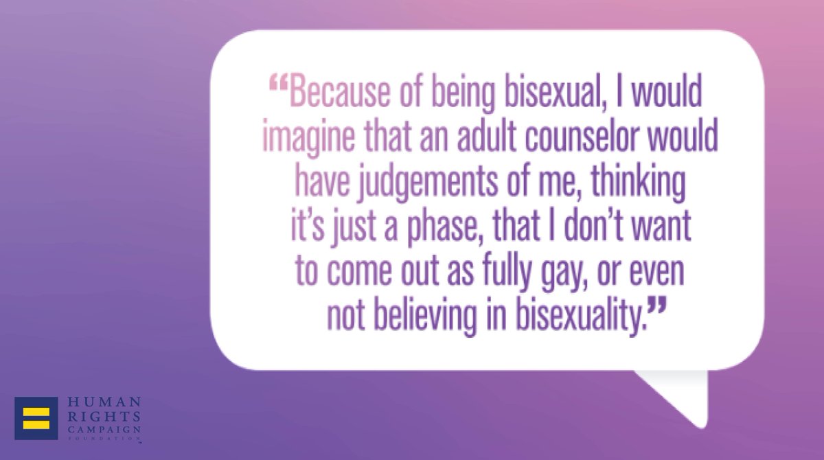 Quote: "Because of being bisexual, I would image that an adult counselor would have judgement of me."