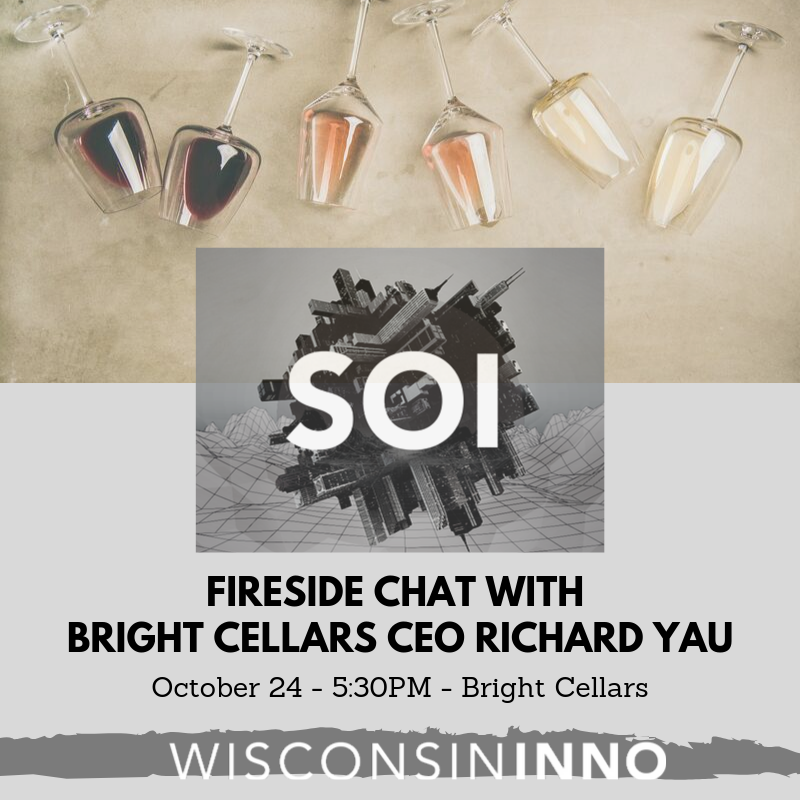 WisconsinInno's tweet photo. For our next State of Innovation event we will be heading to Milwaukee to chat with @BrightCellars CEO @richard_yau. Join us on October 24th to hear more about this innovative wine service! Tickets available now! #SOIWisc https://t.co/711OAuMgFN https://t.co/kLDKpGuE7i