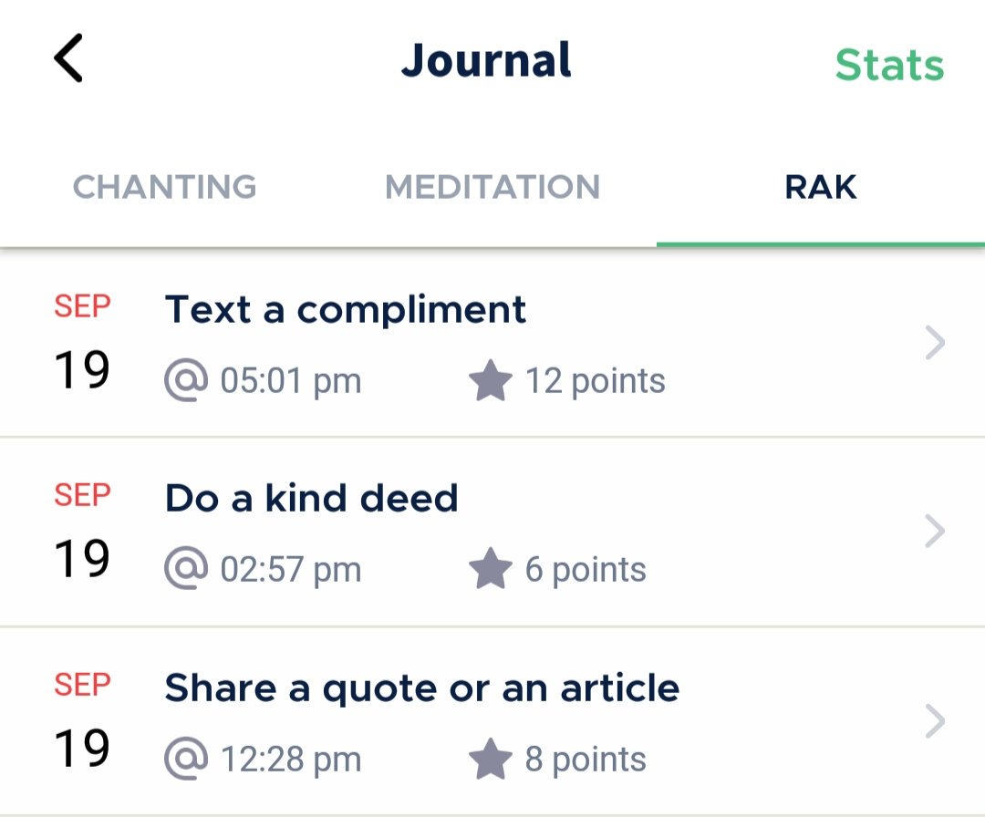 #7DayKindnessChallenge

DAY 3 :

I logged the following RAKs on the Black Lotus app :

Thanks again, #BlackLotus for making me #mindful and #kind ❤

@bl_peace 

#BekindSeekindDokind

Download the app here : 

bit.ly/BlackLotusDown…