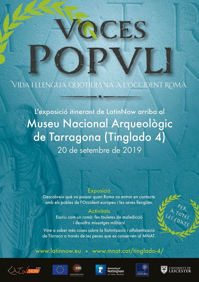 TGNturisme's tweet photo. Sabeu com va anar el procés de llatinització de #Tarraco i de tots els pobles de l'Occident europeu?Demà s'estrena l'exposició itinerant #VOCESPOPVLI, que forma part del projecte europeu #LatinNow, al #Tinglado4 - @MNATTGN

ℹ️ https://t.co/zlA1Yzfsjm

#Tarragona #PatrimoniMundial https://t.co/lujoGIZwMP