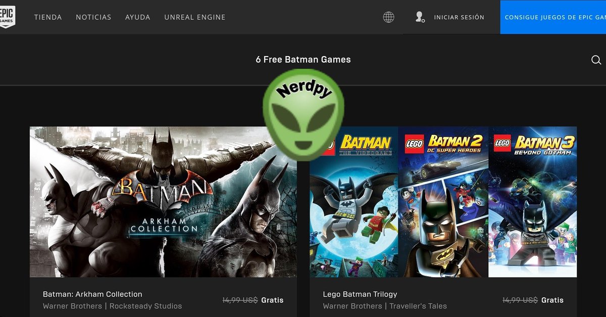 NerdPy's tweet image. #AVISOPARROQUIAL: En un REGALAZO de @EpicGames, lanza 6 juegos de #BATMAN GRATIS!! (#BatmanArkhamCollection &amp;amp; 3 Lego Batman). 🤯👽♥️