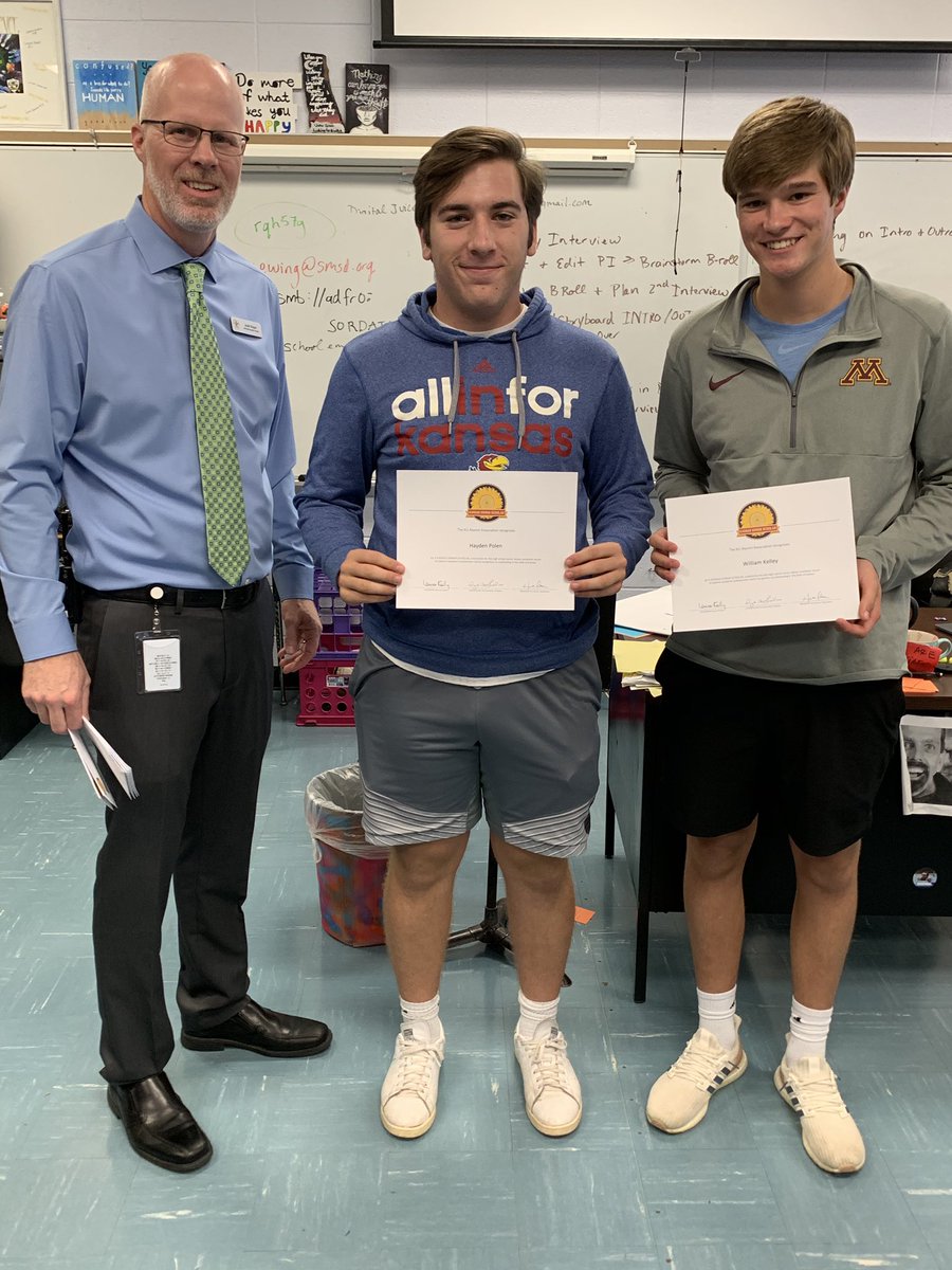 Congrats to Hayden Polen, Will Kelley and Ben Shaw (not pictured) for earning the recognition of Kansas Honors Scholar.  We are proud of you! <a href="/kualumni/">KU Alumni</a>