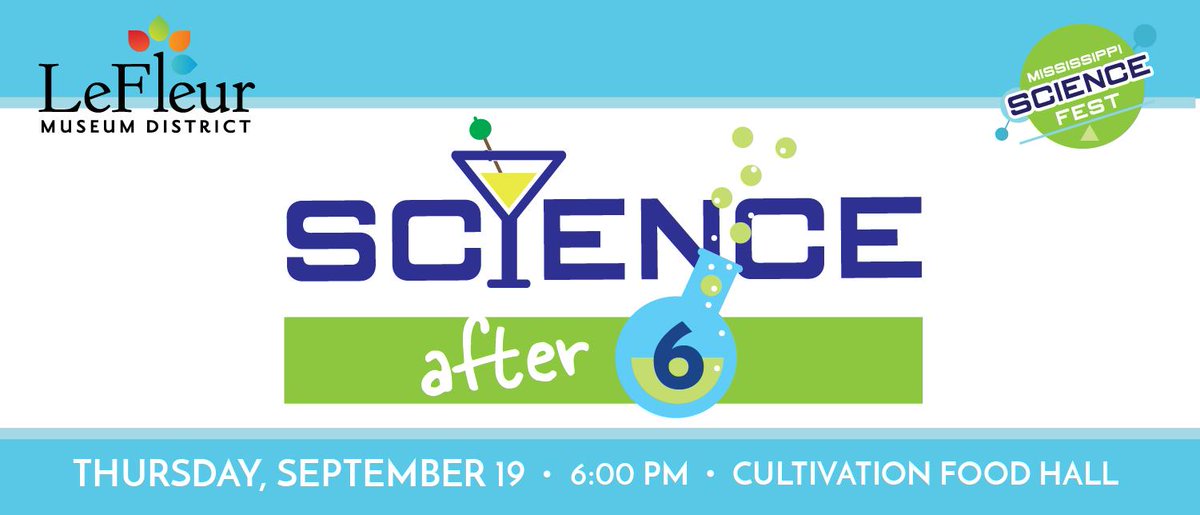 MSScienceMuseum's tweet photo. We hope to see you tonight to kick-off @mssciencefest w/ "Science After Six" at @cultivationjxn in The District at Eastover sponsored by Southern Farm Bureau! Get details/tickets https://t.co/BGveSrJS1f LINK IN BIO
#MSScienceFest #visitjacksonms #explorelefleur #mjaams https://t.co/5s5JRYvymY