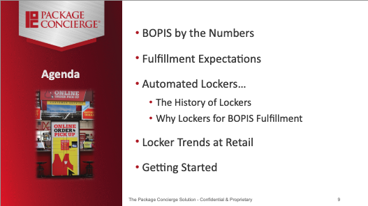 BILL_marketing's tweet photo. RTouchPoints: The first #RSP19 session of the day is happening now! Learn ways to expand #BOPIS fulfillment options, talk locker trends and more with Penny Lasater of PkgConcierge. https://t.co/zay3RBK03u #RSP19 https://t.co/FI3QkIhScl