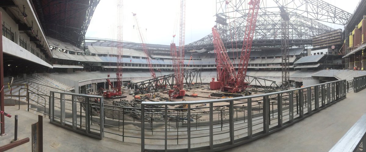 A look inside Globe Life Field. ⁦<a href="/dallasnews/">Dallas Morning News</a>⁩ ⁦<a href="/Rangers/">Texas Rangers</a>⁩ I just want to drive that crane.