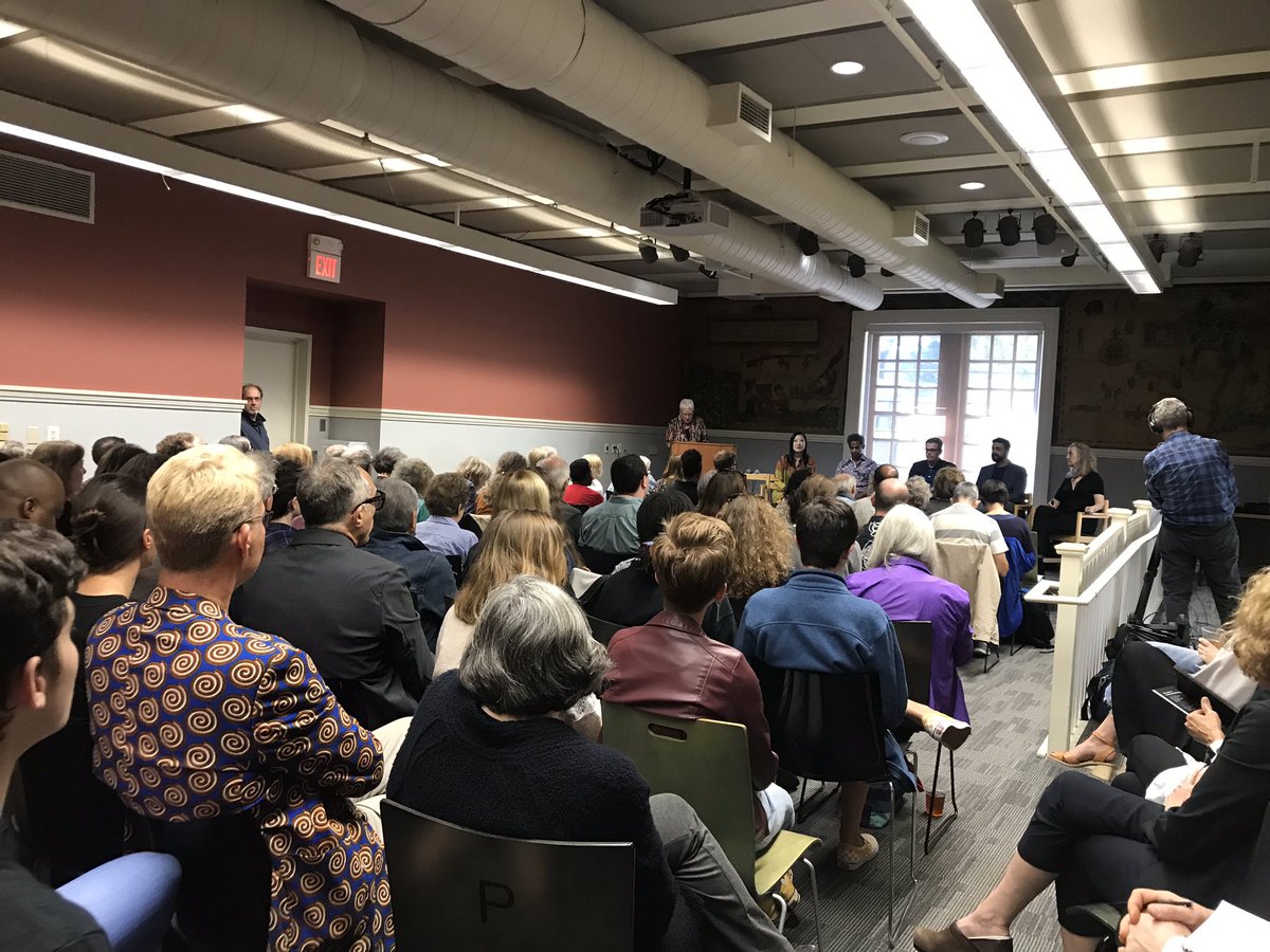 Standing room only for @pblossomhwy & the @WindhamCampbell event on Becoming A Reader at New Haven public library with #windhamcampbellprizes #yale