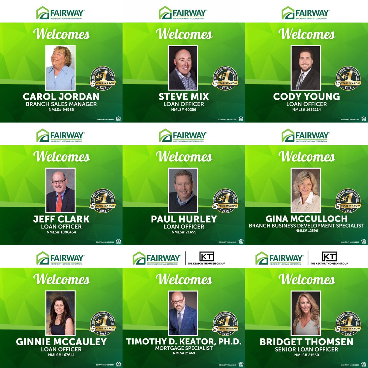 FairwayNE's tweet photo. Let's give a warm welcome to the newest members of the Fairway New England Region! 🎉🎉🎉 #fairwaynation #mortgage #loanofficer #rates #homebuying #homebuyer #mortgagebroker #morgageloanofficer #mortgagebanker #reatestate #newhome #welcome #family #team #fairwayfamily https://t.co/isV5wFCzRs