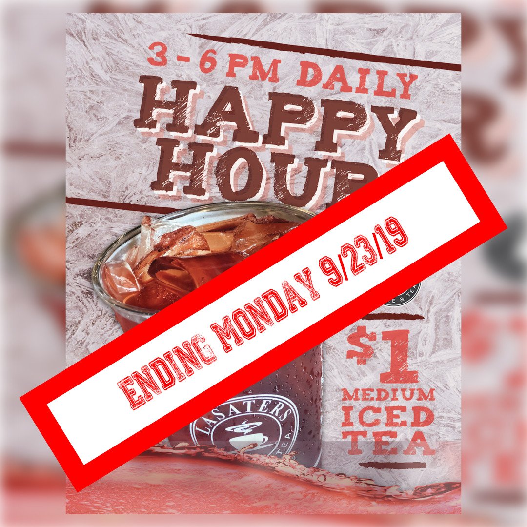 LasatersClev's tweet photo. Fall is just around the corner. Literally. It's Monday. Come take advantage of happy hour before it goes away Monday, September 23rd! https://t.co/7ojfgrTNrS