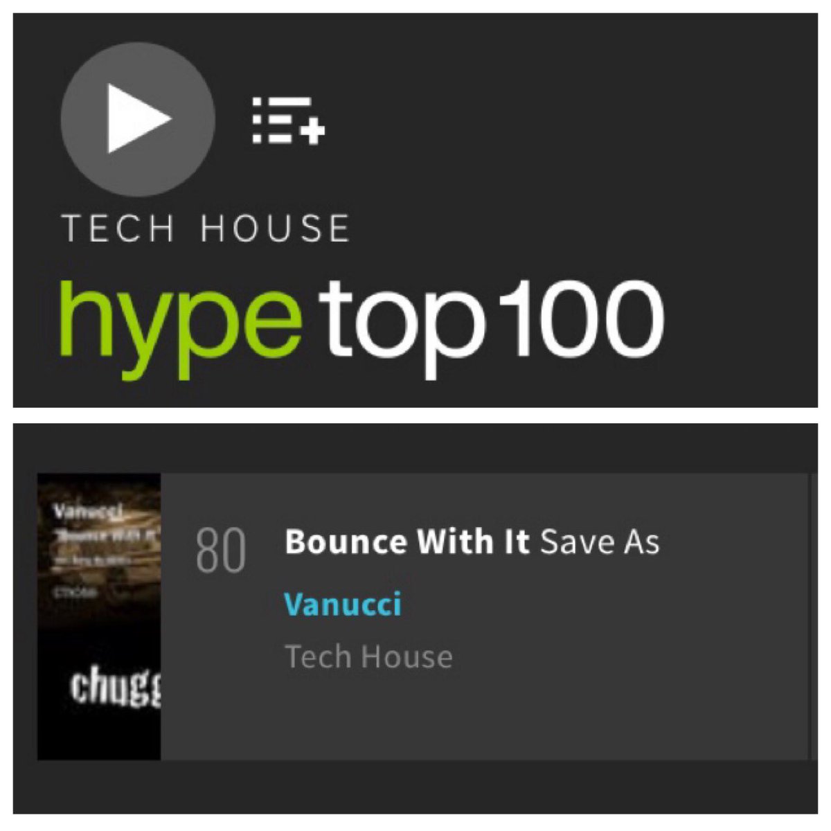 ChuggyTraxx's tweet image. Awesome to see @vanuccimusic “Bounce With It” Save As Remix climbing the @beatport Tech Chart HYPE Top 100 - Now at #80 🔥🚀 Big Thanks for all of you supporting 😜🙏🏻
Check it out bit.ly/2kqwVSu
.
#Vanucci #Bounce #SaveAs #Tech #ChuggyTraxx #Beatport #Hype #chart #Top100