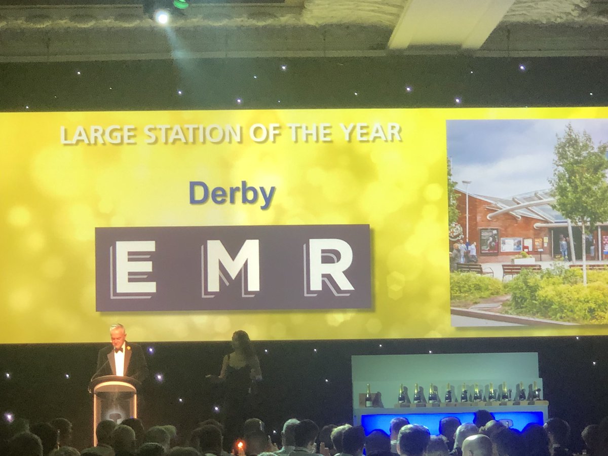 Large Station of the Year is <a href="/EastMidRailway/">East Midlands Railway (EMR)</a> Derby #NationalRailAwards