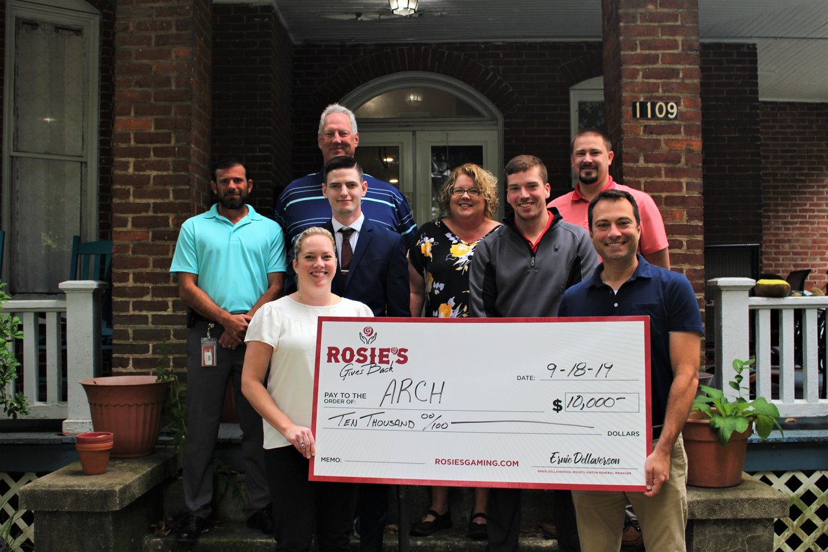 Yesterday Rosie’s Gives Back presented $10,000 to <a href="/ARCH_Roanoke/">ARCH</a>. The organization provides safe, supportive recovery and opportunities for self-sufficiency after crisis to the most vulnerable citizens in the Roanoke Valley. #AddLife