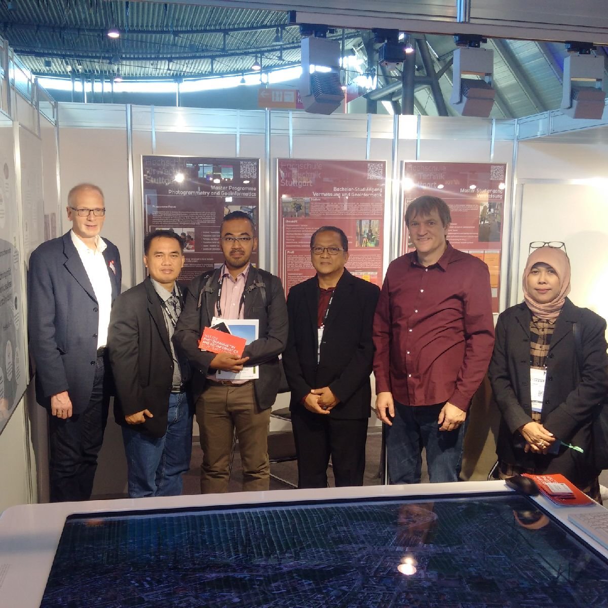Delegation from Indonesia visiting HFT Stuttgart booth at Intergeo 2019. #INTERGEO2019 #SmartCities #HFTStuttgart