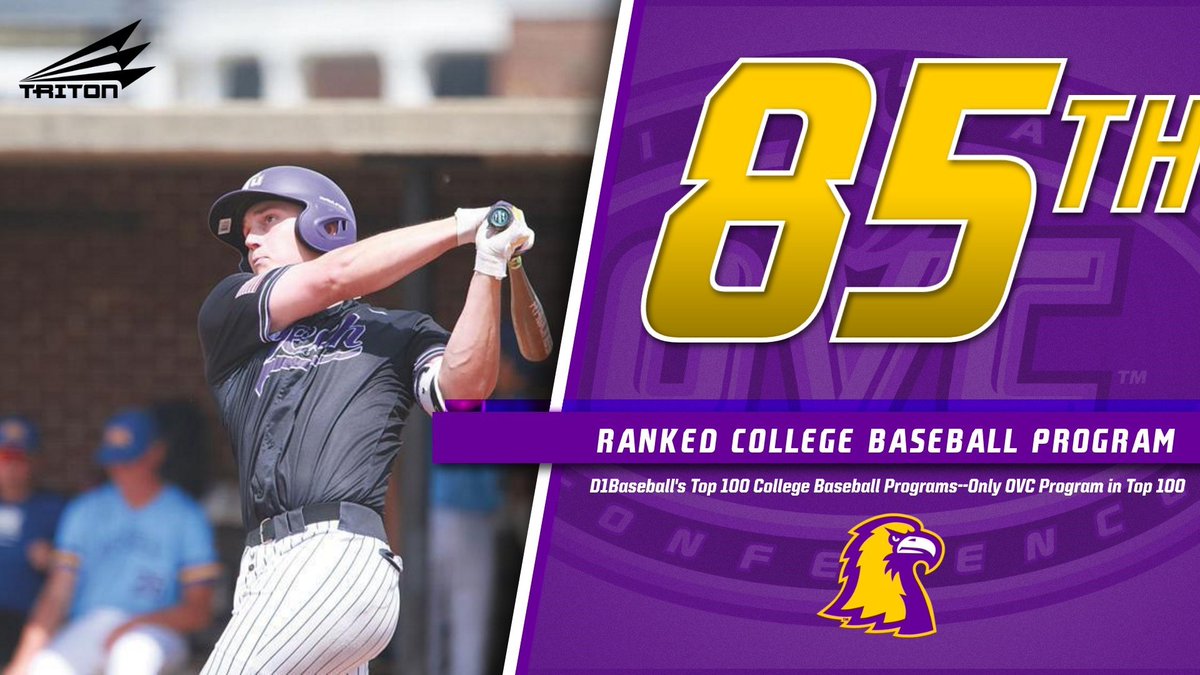 <a href="/TNTech_Baseball/">Tennessee Tech ⚾️⚾️</a> comes in ranked as the 85th Best College Baseball Program in <a href="/d1Baseball/">D1Baseball</a>'s Top 100 College Baseball Program Rankings.  Tennessee Tech is the only <a href="/OVCSports/">Ohio Valley Conference</a> baseball program in the Top 100 list!

#WingsUp | #PoweredByTriton | #VisitCookeville