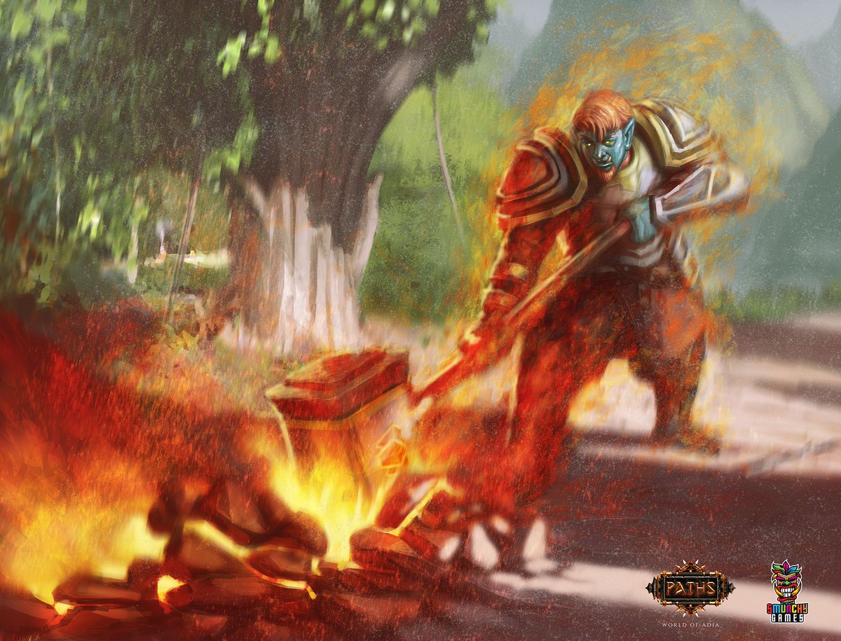 SmunchyGames's tweet image. "Through Fire and Flame may the Fire Eternal guide my hammer." pathsgame.com #pathsrpg #rpg #ttrpg #tabletoprpg #tabletopgames