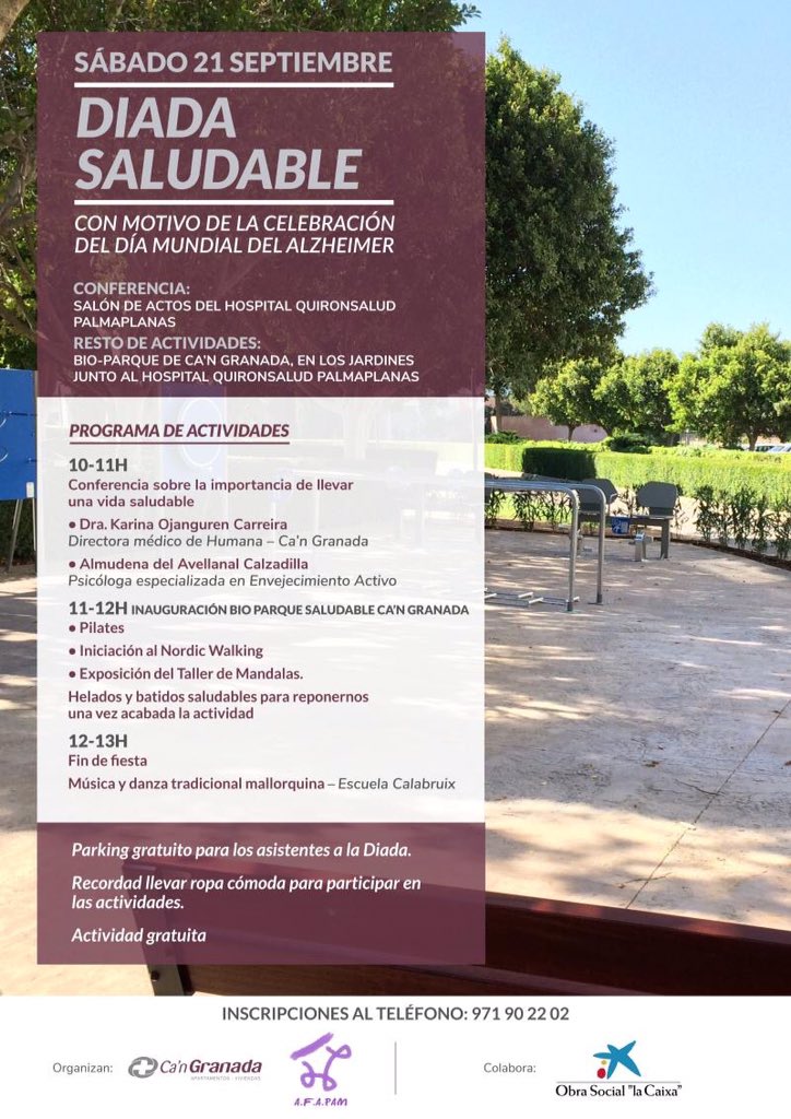 MariaTurTur's tweet image. 🎊🎉 Este sábado desde las 10h hasta las 13h, ¡celebramos la DIADA SALUDABLE en Ca'n Granada! Ven a conocernos y a disfrutar de todas las actividades que tenemos previstas 👇🏻 "la Caixa"​ - CLINICA HUMANA SL
