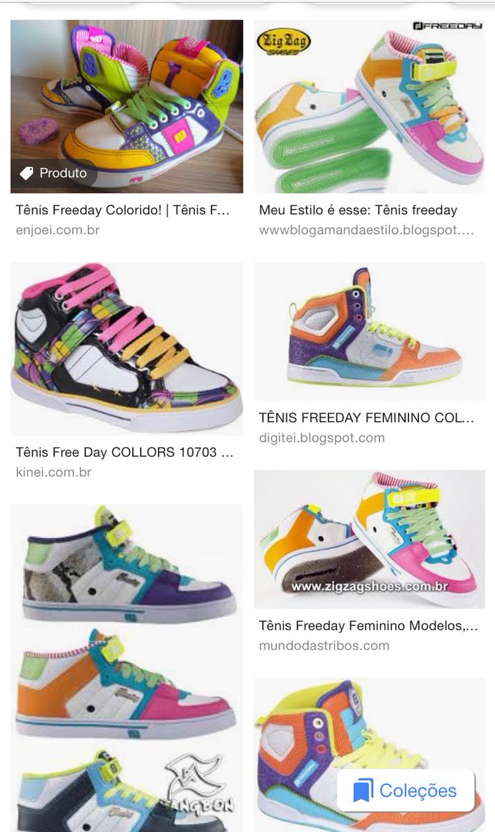 tenis freeday colorido