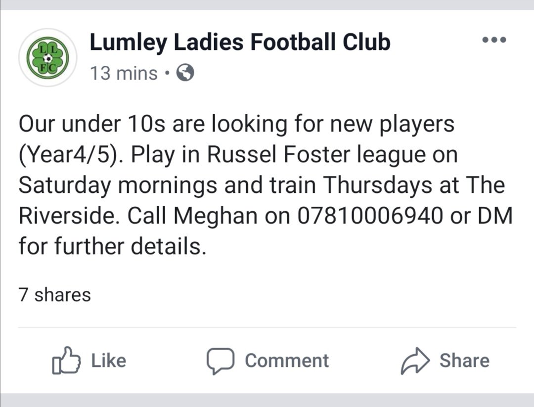 @stewartdonald3 <a href="/RokerReport/">Roker Report</a> can u please retweet this advert for my daughters team please as she has lost half of her team mates to academies and struggling to get a team together for her games