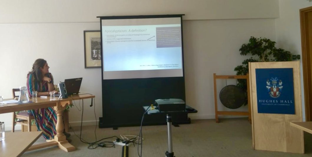 OHearApocalypse's tweet photo. Can’t believe it was a week since we were in sunny Cambridge for the @CenSamm seminar. Great to be there with you all and share our work on Apocalypticism and the arts... looking forward to future collaboration! @NAIBillingsley @liekewijnia  @JustinMeggitt @NTRight @HughPyper https://t.co/jIu526o4Kl