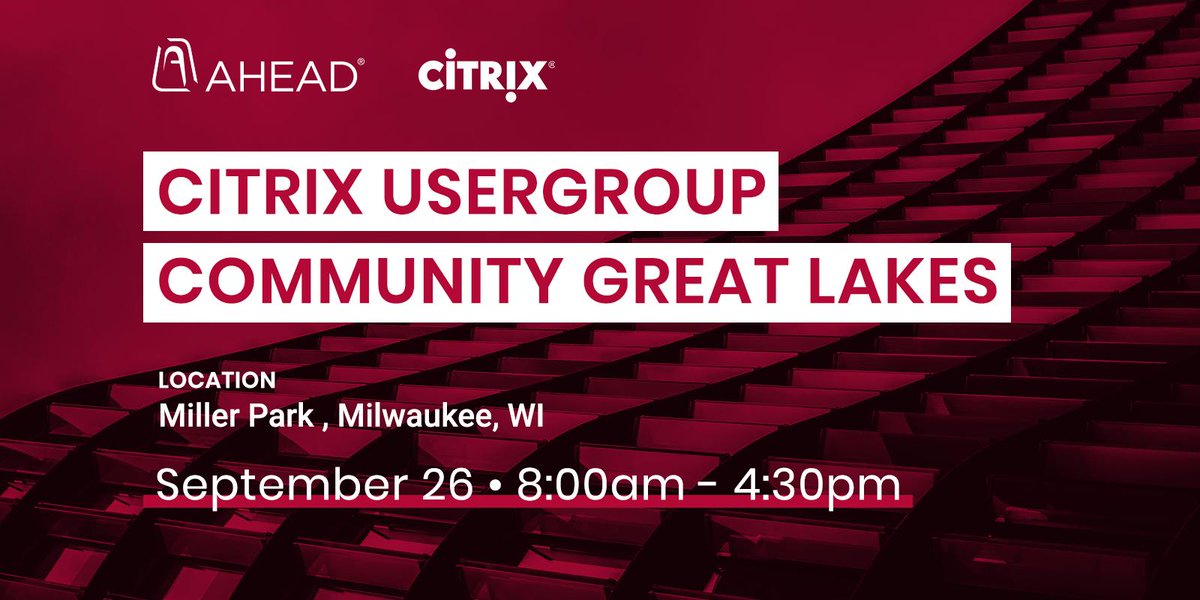 Ahead's tweet image. 1 more week to join @myCUGC at #MillerPark for a day full of of tech content, expert speakers and networking. AHEADian @Ryan_C_Butler will speak on &quot;DevOps for Desktops.&quot; #DevOps #ScaledDevOps @citrix 

bit.ly/CUGCGreatLakes