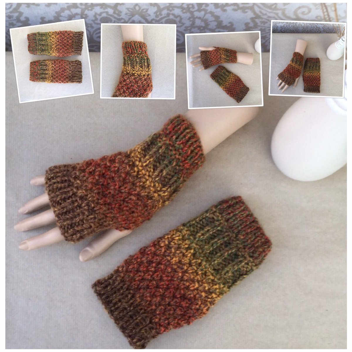 Excited to share the latest addition to my #etsy shop: Chunky  Mustard/Green/Brown Fingerless gloves - Ready to ship #accessories #gloves #knittedgloves #handmadegifts #autumngloves #chunkyhandwarmer #handknithatsbyauntym # keepyourhandswarm etsy.me/2AyLGHC