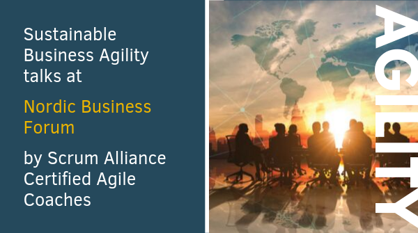 Scrum Alliance Certified Agile Coaches <a href="/TianEvelyn/">Evelyn Tian</a> , <a href="/giusdesimone/">Giuseppe De Simone</a>, <a href="/adiazmaroto/">Angel Diaz-Maroto</a> will be giving short talks about #sustainablebusinessagility. Join them at the #NBForum2019 #businessagility