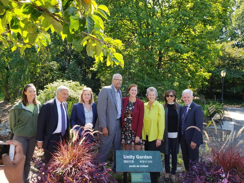 DavidWeprin's tweet photo. I was glad to help open the new #UnityGarden at the @queensbotanicl with @QueensBPKatz, @nily, Assemblymember Jeffrion Aubry, and @JimmyVanBramer. https://t.co/oqe57IO14L