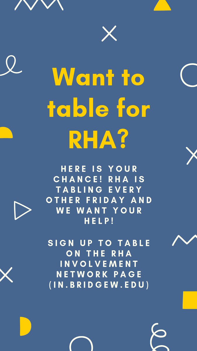Tabling starts tomorrow at 11 AM, so sign up today on the involvement network!