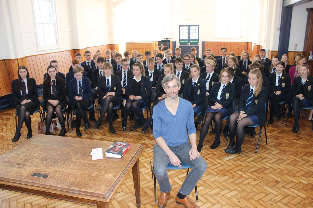 Thank you <a href="/henryhemming/">Henry Hemming</a> for your visit today - a fascinating talk on the use of fake news to bring America into WW2  - who knew fake news was a problem in 1939! <a href="/GlosHistFest/">Gloucester History Festival</a>  #KingsSchoolLife