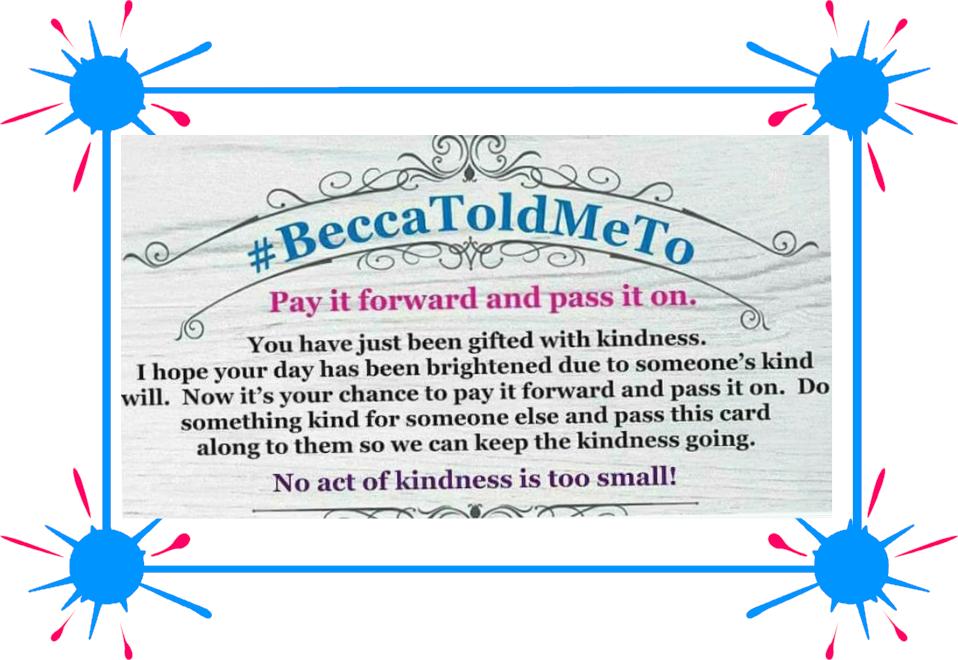 The 3rd Annual Becca Schofield Day of Kindness is Saturday. Pass it on. #BeccaToldMeTo