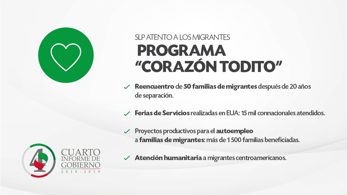 JMCarrerasSLP's tweet photo. Estamos apoyando a nuestros paisanos migrantes. 
Con el Programa @corazon_todito hemos ayudado a que 50 familias se reencuentren después de 20 años separados #UnidosAvanzamos #CarrerasInforma https://t.co/w5cvUtdWyr