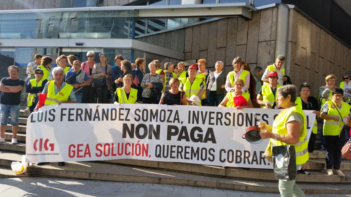 galizaCIG's tweet photo. Ex persoal de #GEA volveu mobilizarse na #Coruña para reclamar o pago das débedas pendentes. Solicítanlle á inmobiliaria #Subel que lles abone os 2,5 millons de euros da compra dos terreos da fábrica en #Vigo. MÁIS INFO: https://t.co/4ZxYisFhK3 #GrupoEmpresasÁlvarez #Pontevedra https://t.co/4psOsrUF8o