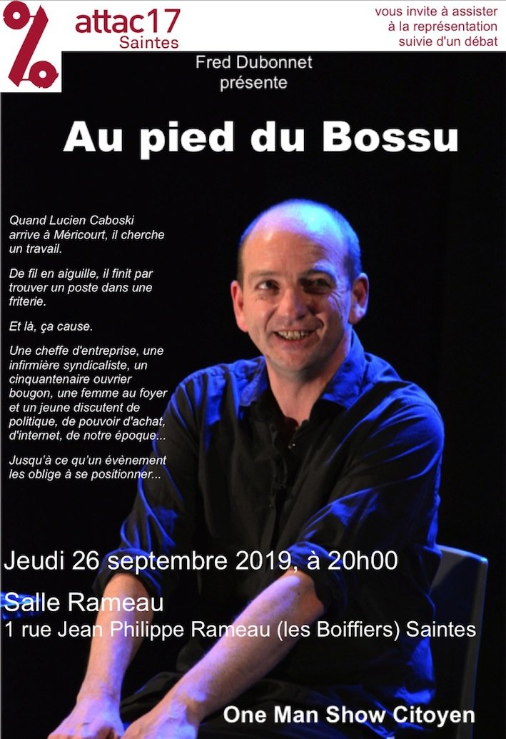 BONJOUR À TOUTES ET À TOUS !

NOUS MARCHONS POUR LE CLIMAT ET C’EST BIEN, NOUS AVONS RENDEZ-VOUS AVEC LES COQUELICOTS, C’EST ENCORE TRÈS BIEN...

ET CE JEUDI 26 SEPTEMBRE À 20H00, NOUS POUVONS ASSISTER À CETTE CONFÉRENCE GESTICULÉE de FRED DUBONNET