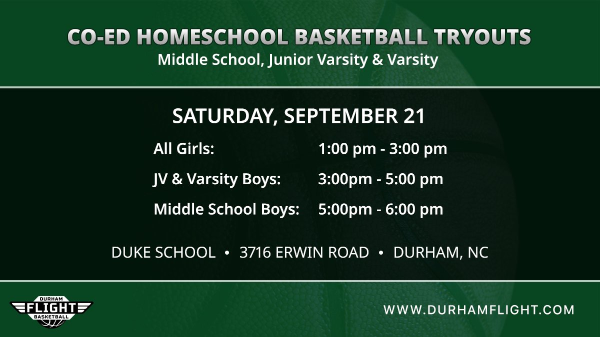 DurhamFlight's tweet image. Tryouts begin this Saturday! #homeschool #basketball #DurhamNC #durm #homeschoolathletics @CSDavisHSPN #nche #ncheac