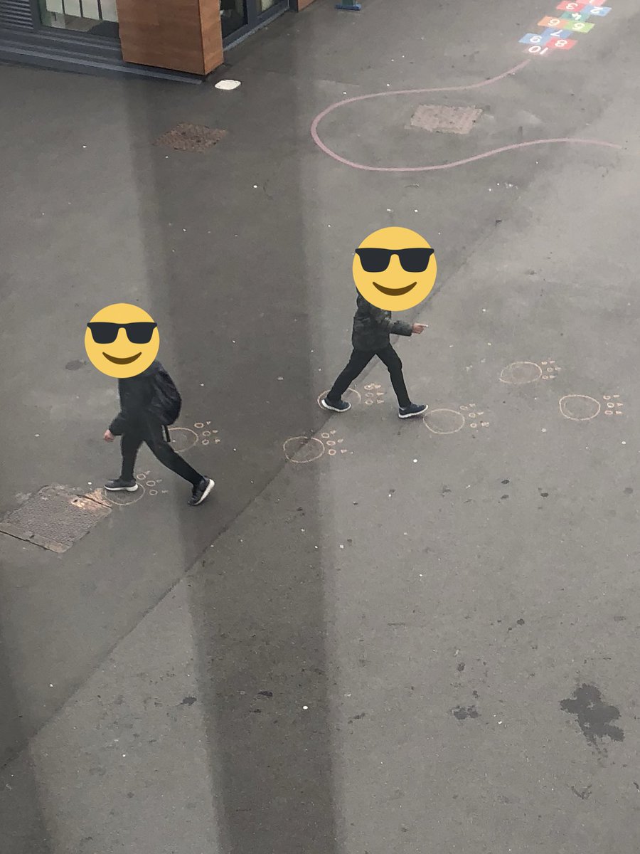 Mr_Minchin's tweet image. Actually thrilled with this wee experiment. My class are investigating how you can influence behaviours through #funtheory and it was incredible how 7 footprints could lead to so many pupils following the steps this morning. The class have got big plans now!