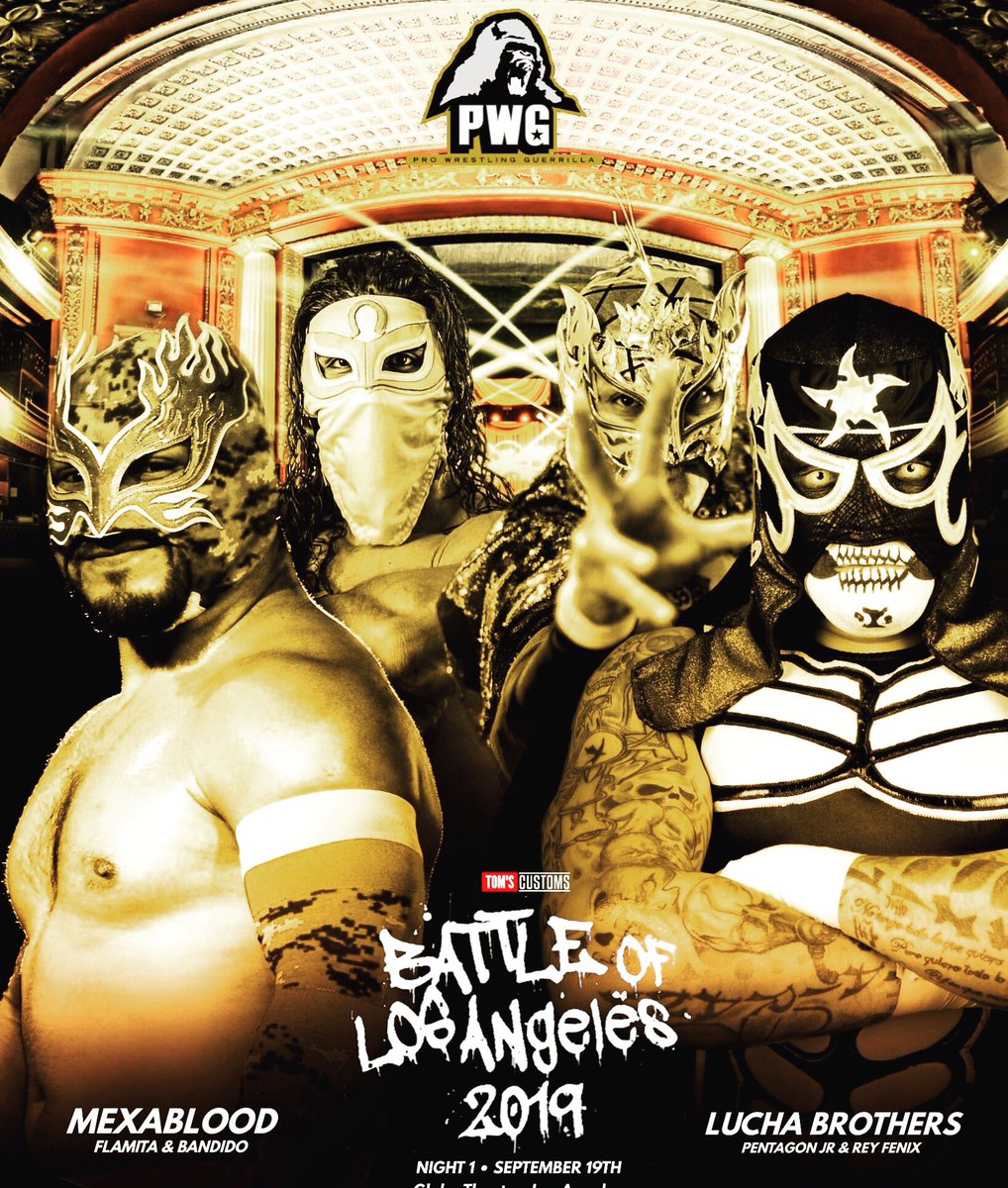 ReyFenixMx's tweet photo. Battle of Los Ángeles 2019 
Tonight will be incredible match, #MexaBlood VS #LuchaBrothers 
🇲🇽 Viva Mexico cabrones!! 
#Animo #MexaKing #LuchaBrothers #LuchaLibre #ProWrestling https://t.co/oYfbvDN9wp