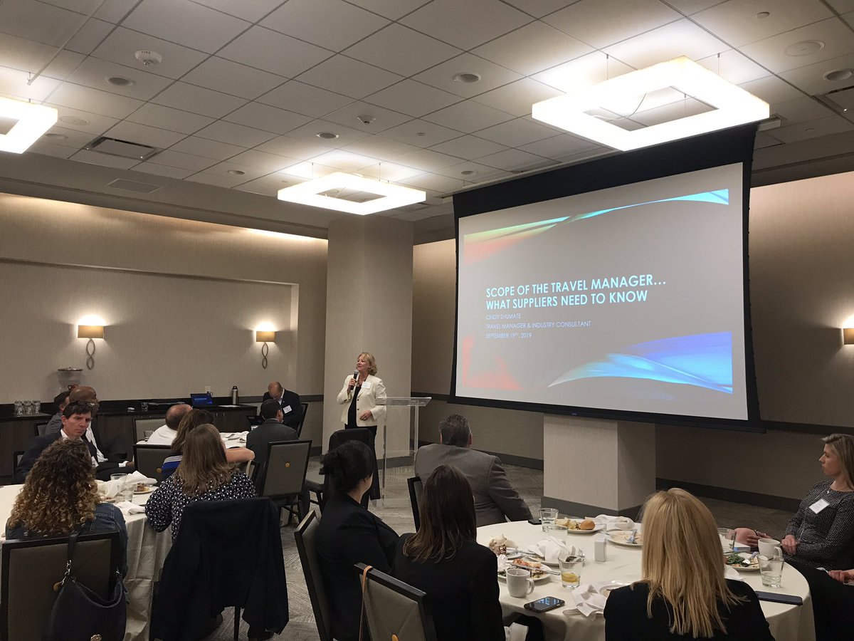 PhillyBTA's tweet photo. Great meeting today learning about the scope of Travel Managers and what suppliers need to know, with guest speaker Cindy Shumate, Travel Manager &amp; Industry Consultant. Thank you to our hosts, Cambria Hotel Philadelphia Downtown Center City #BusinessTravel #phillybusinesstravel https://t.co/jEcDMRvbM0