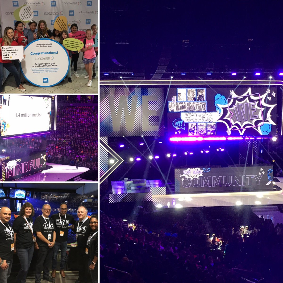 Today on the #WEDayToronto stage we celebrated 1.4 MILLION meals enabled to families globally. THANK YOU to our students, campus partners and communities for purchasing WE Special meals on campus! <a href="/WEMovement/">WE</a> #ThinkingAheadGivingBack