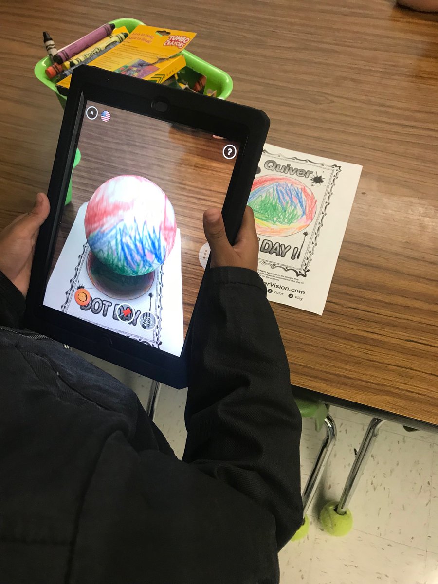 kinder_barb's tweet photo. Kindergarten celebrating Dot Day using the Quiver App! #InternationalDotDay, #GlendaleBears #MorningMeeting https://t.co/e4fjWgi1cD