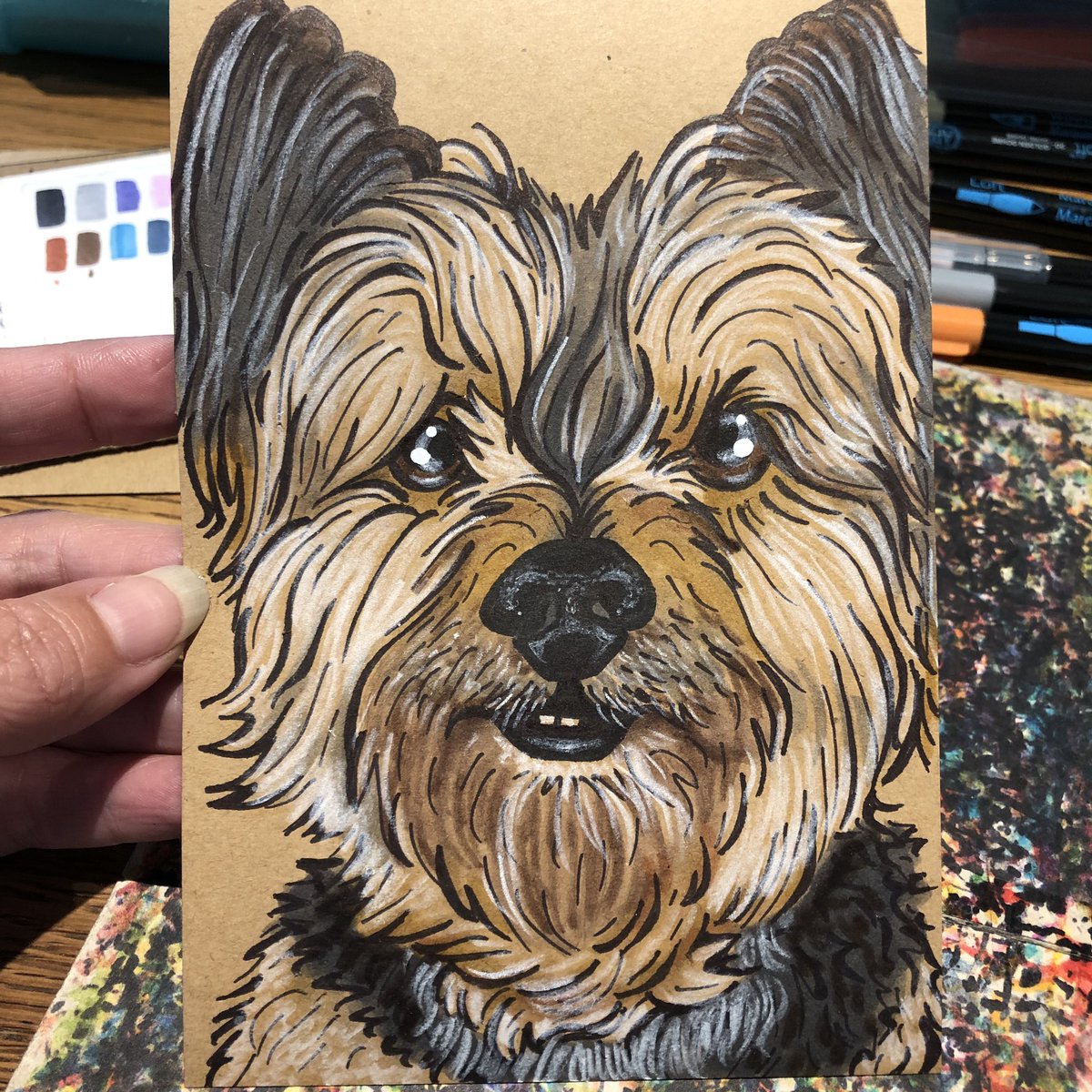 JadedCup's tweet photo. #PuppyLove This fuzzy if off to his new home. I hope they enjoy this #commission as much as I did! Next #ArtStop is September 20th @VictoriasFarmersMarket @VictoriaGardens 10AM-2PM
#Pupper #Doggo #Dog #Illustration #Popart #ink #sharpie #sakura #markers #ABCcritters #fuzzies https://t.co/scwPVB4Z8w