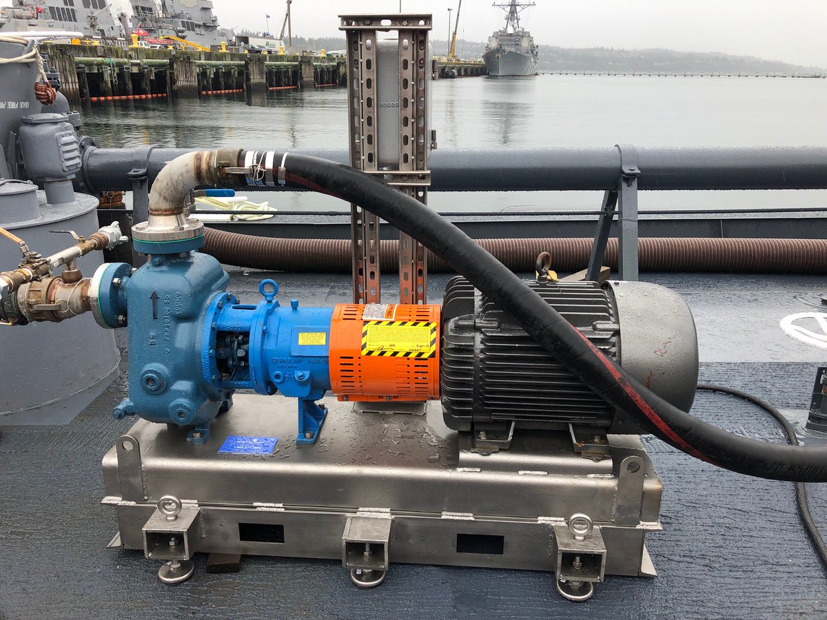 NorthwestPump's tweet photo. Another great project installed and commissioned by our Industrial Division this week. Pictured is one of two Dean Pumps added to the US Naval Station Everett. sales@nwpump.com #industrial #navalprojects #deanpumps #northwestpump https://t.co/d0euwiIXAg