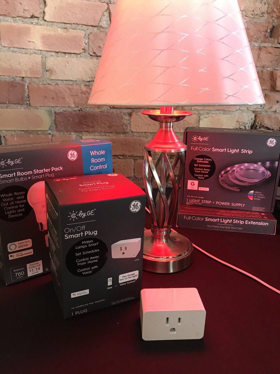Techlicious's tweet photo. The @GELighting Smart Plug allows you to control your lamps &amp; electronic devices with your voice or an app! How awesome is that! #CTASLC https://t.co/l6eacOPlRE